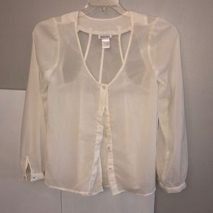 Dizzy Liszy sheer blouse open back small